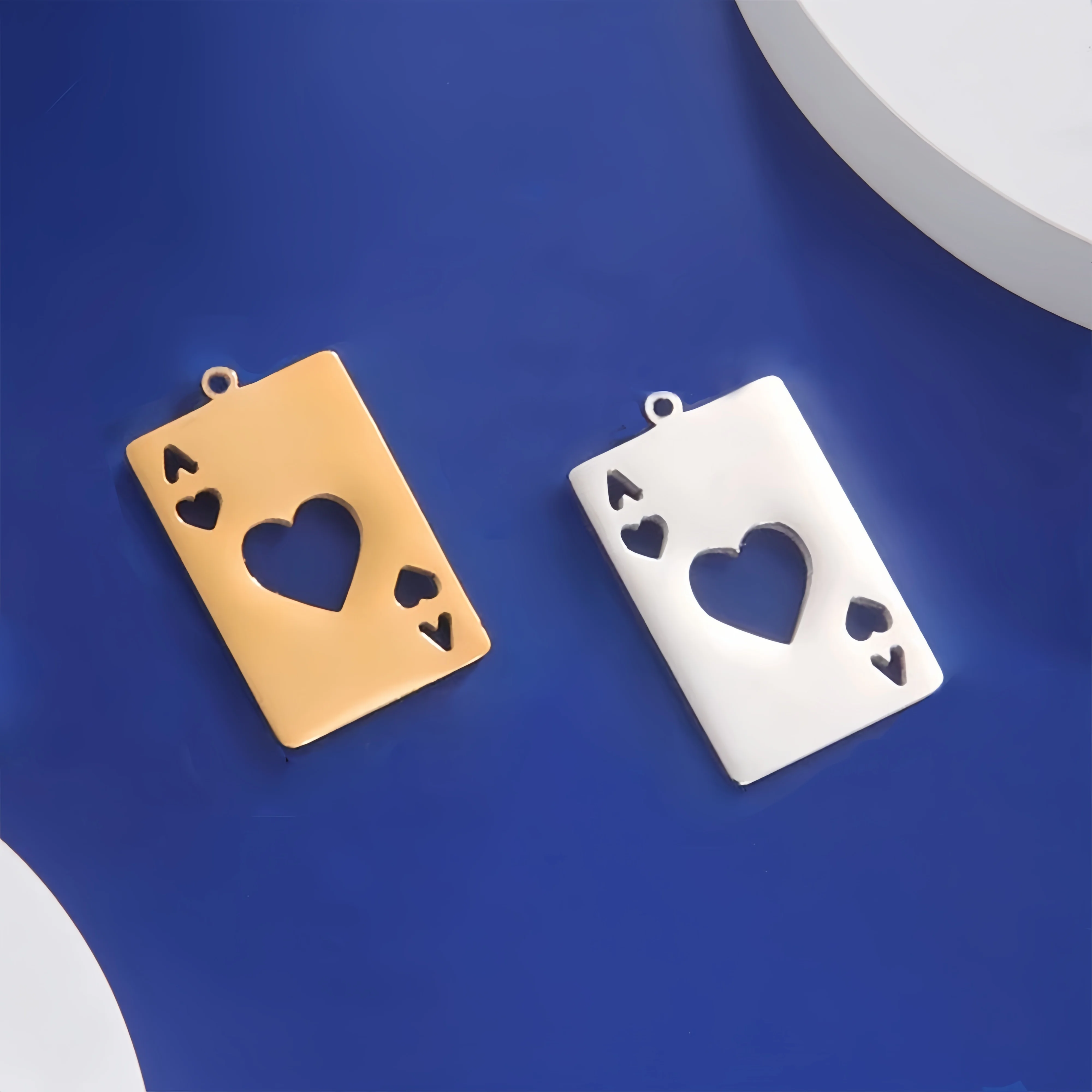 3pcs Poker Playing Cards Stainless Steel Charms Ace Pendant for DIY Necklace Keychain Jewelry Making Supplies Wholesale