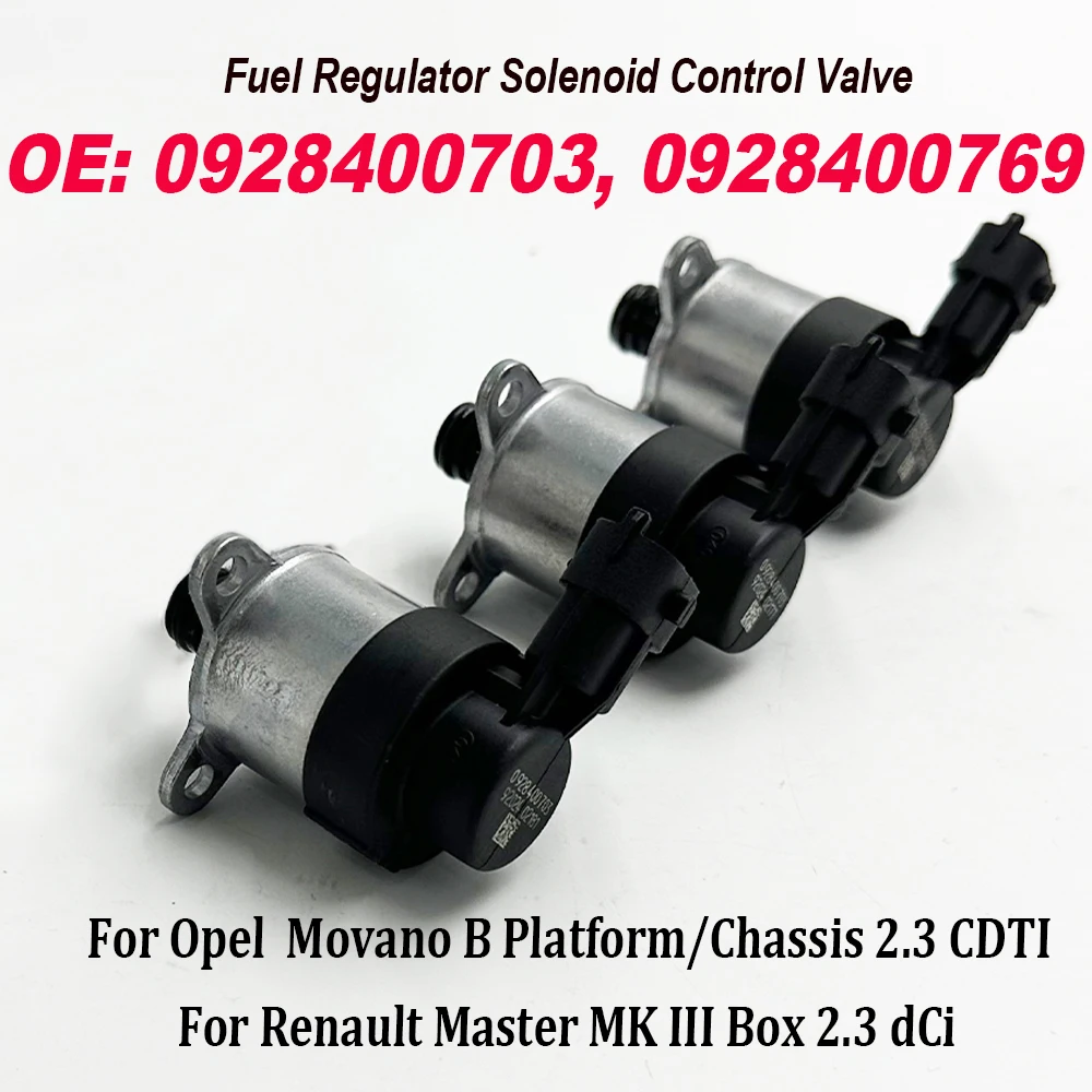 

3PCS High Quality 0928400703 0928400769 Fuel Pump Pressure Regulator Valve For Nissan NV400 Renault MASTER III VAUXHALL