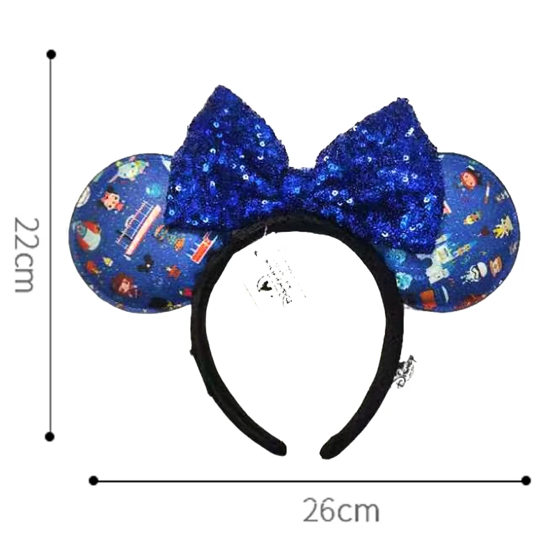 2023 Disney Minnie Ear Headband For Women Disneyland Mickey Ears Plush Sequin Birthday Gift Party Cosplay Girls Accessories Toys