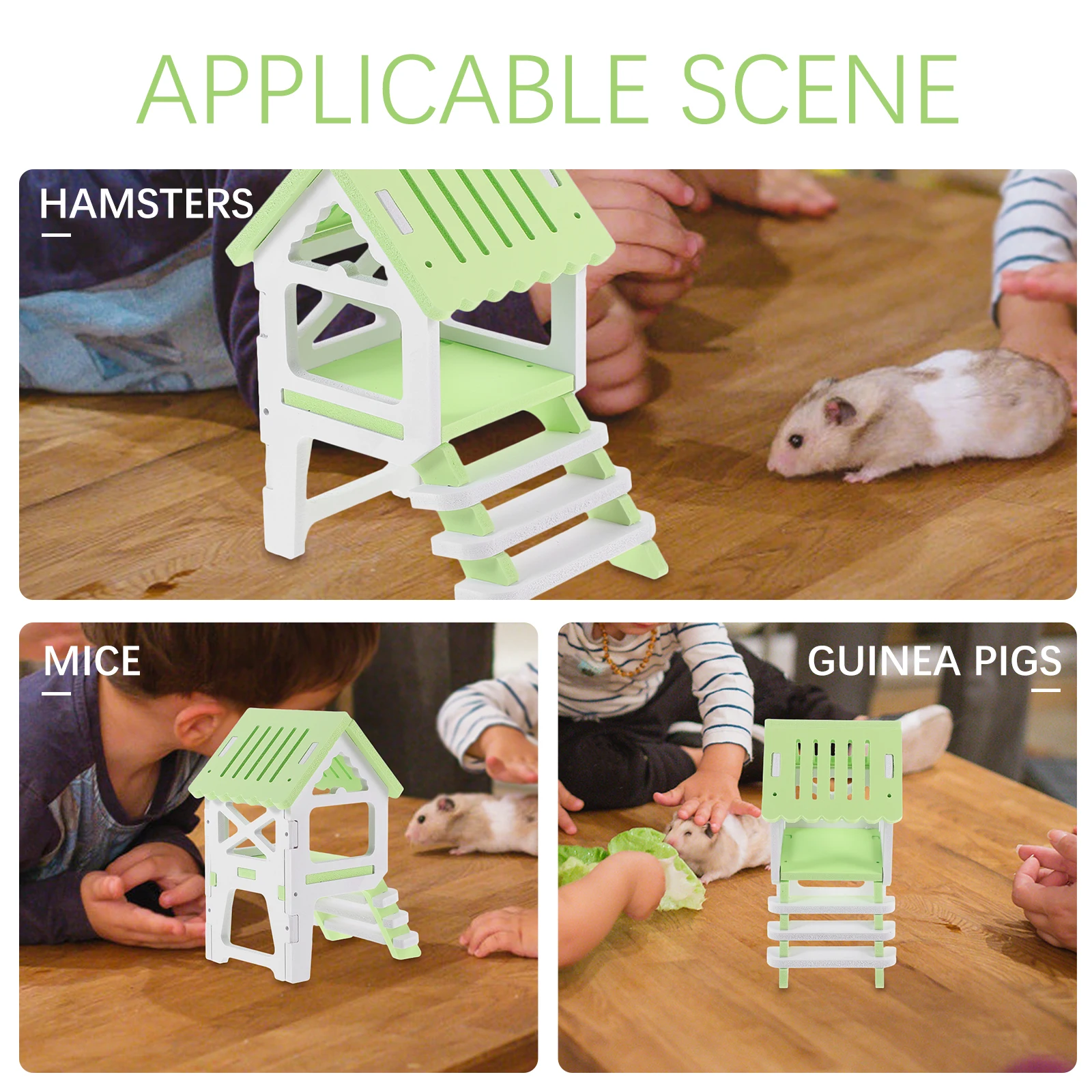 

Adorable Hamster PVC Material Safe Bite Resistant Nest Simulation Attic Tower Small Pets Habitat Hideaway for Hamsters