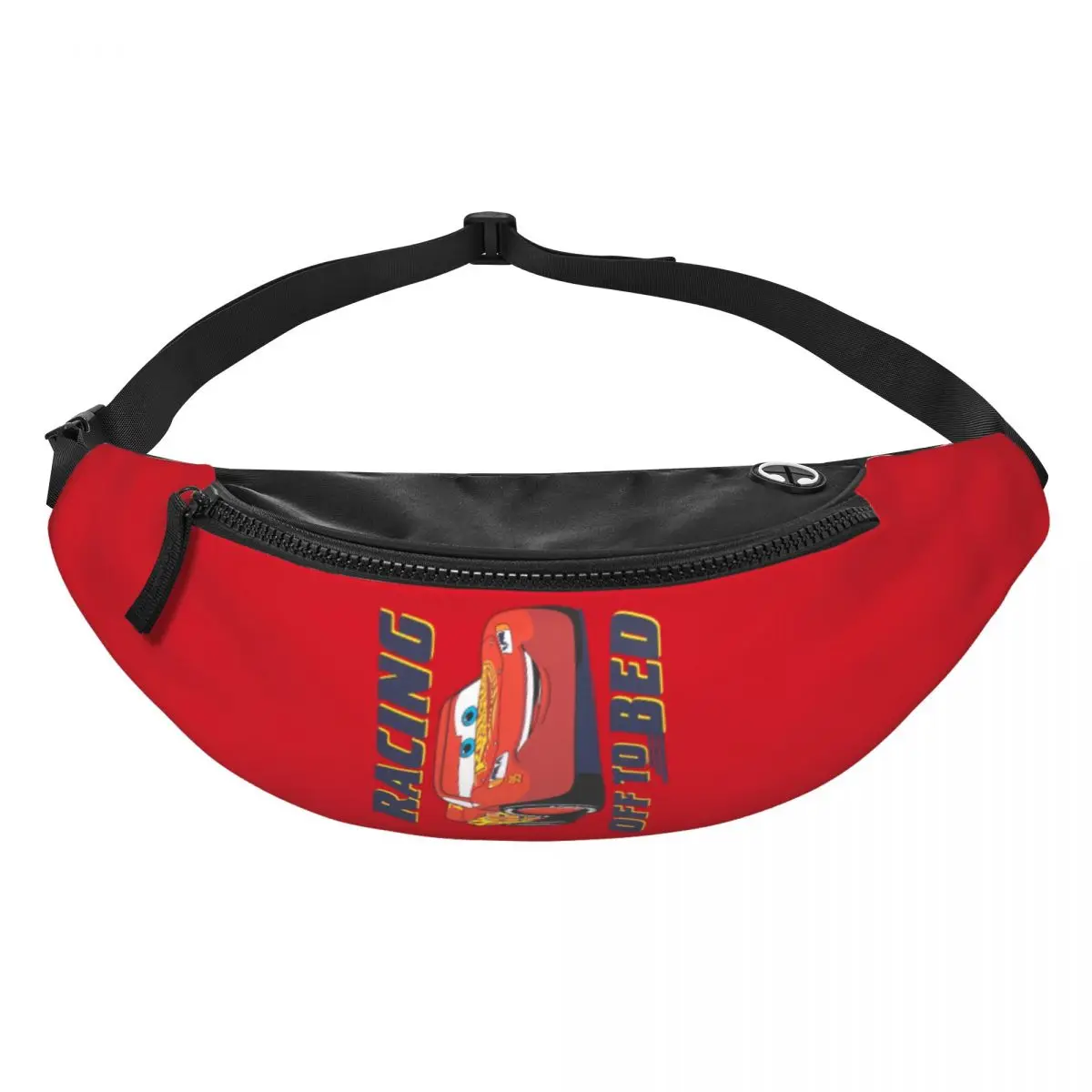 Custom Lightning McQueen Fanny Pack Men Women Cars Crossbody Waist Bag for Traveling Phone Money Pouch