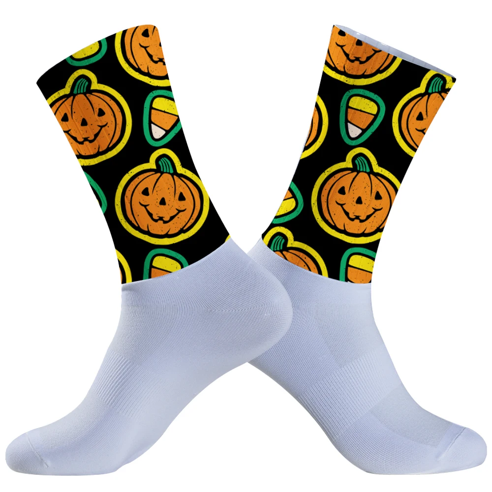 2024 New Halloween cycling socks Anti Slip Professional Bike Socks Bicycle Men And Women Sports Socks image 5