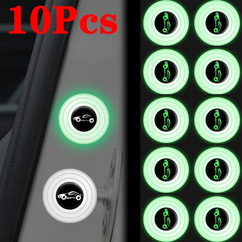 

10x Car Door Silent Gasket Shock-absorbing Stickers Luminous General Closing Door Shockproof Pads Anti-collision Strips Decor