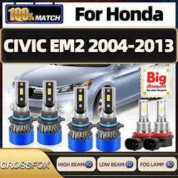 CROSSFOX Car LED Headlight Bulbs 120W High Power 3570 CSP Chip Car Headlamp Ampoules Fog Light For Honda CIVIC EM2 2004-2013