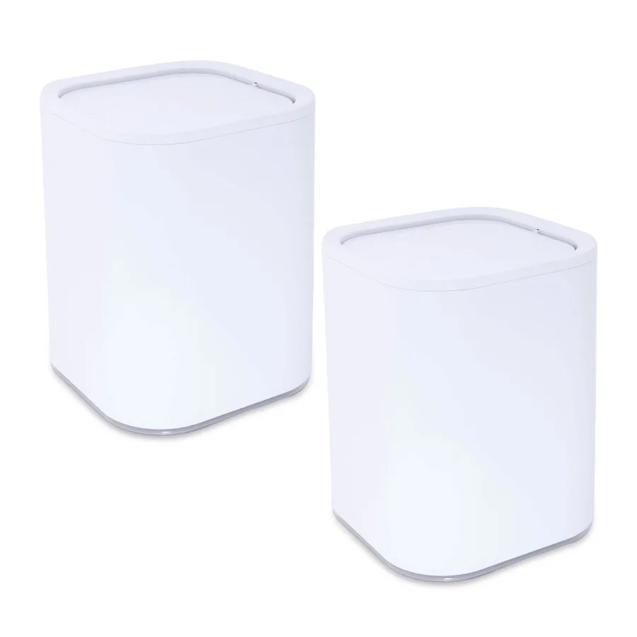 

Набор из 2 белых акриловых мусорных баков объемом 8 л для ванной и кухни, современный дизайн, прочный прозрачный материал, идеально подходит для хранения