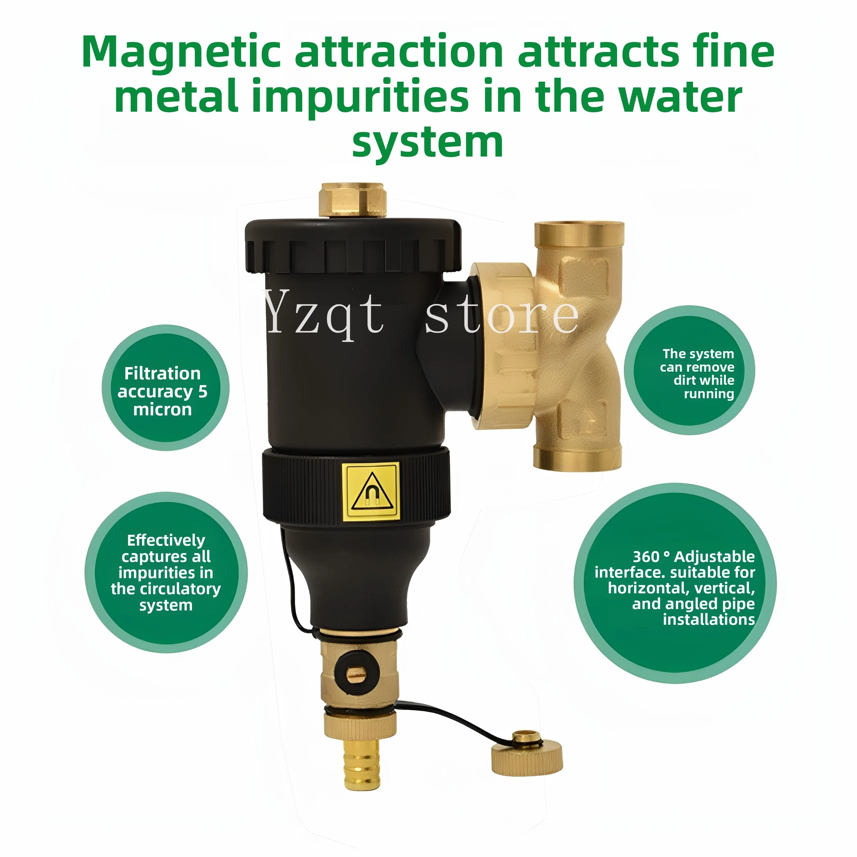 Wall-hung boiler special magnetic filter floor heating radiator filter to improve thermal efficiency
