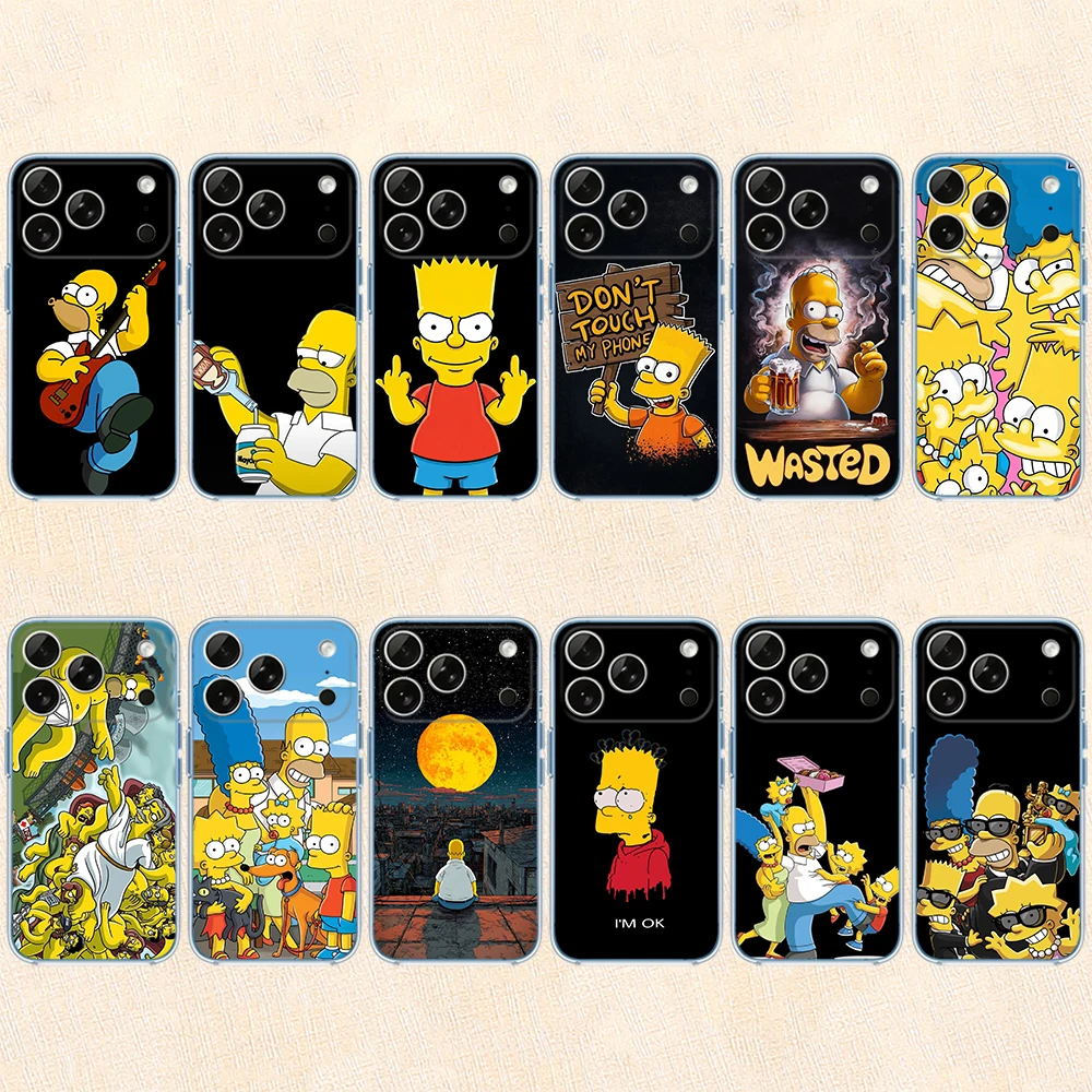 Funny S-Simpsons Poster Transparent Phone Case for Samsung Galaxy A04 A04S A14 A23 A34 A54 M23 M33 M52 M53