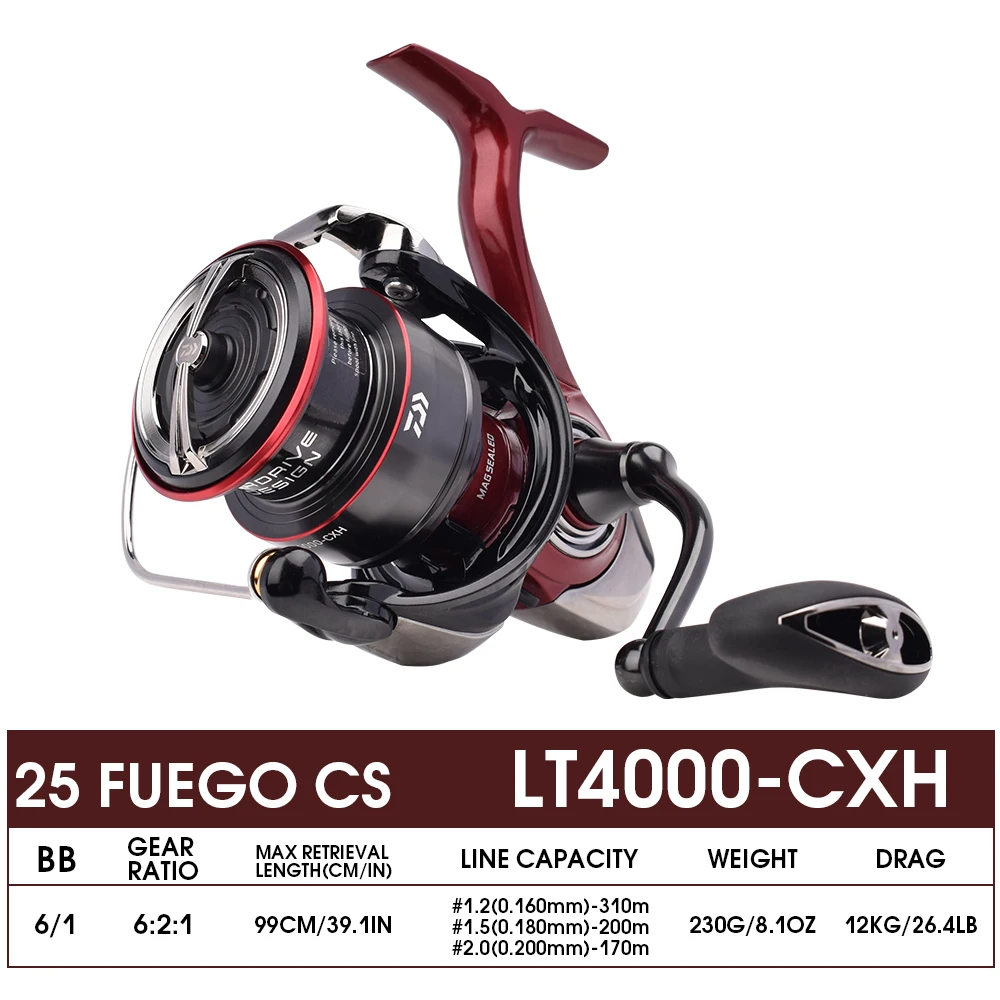 2025 DAIWA Fishing Spinning Reel FUEGO CS LT 1000-6000 Fishing