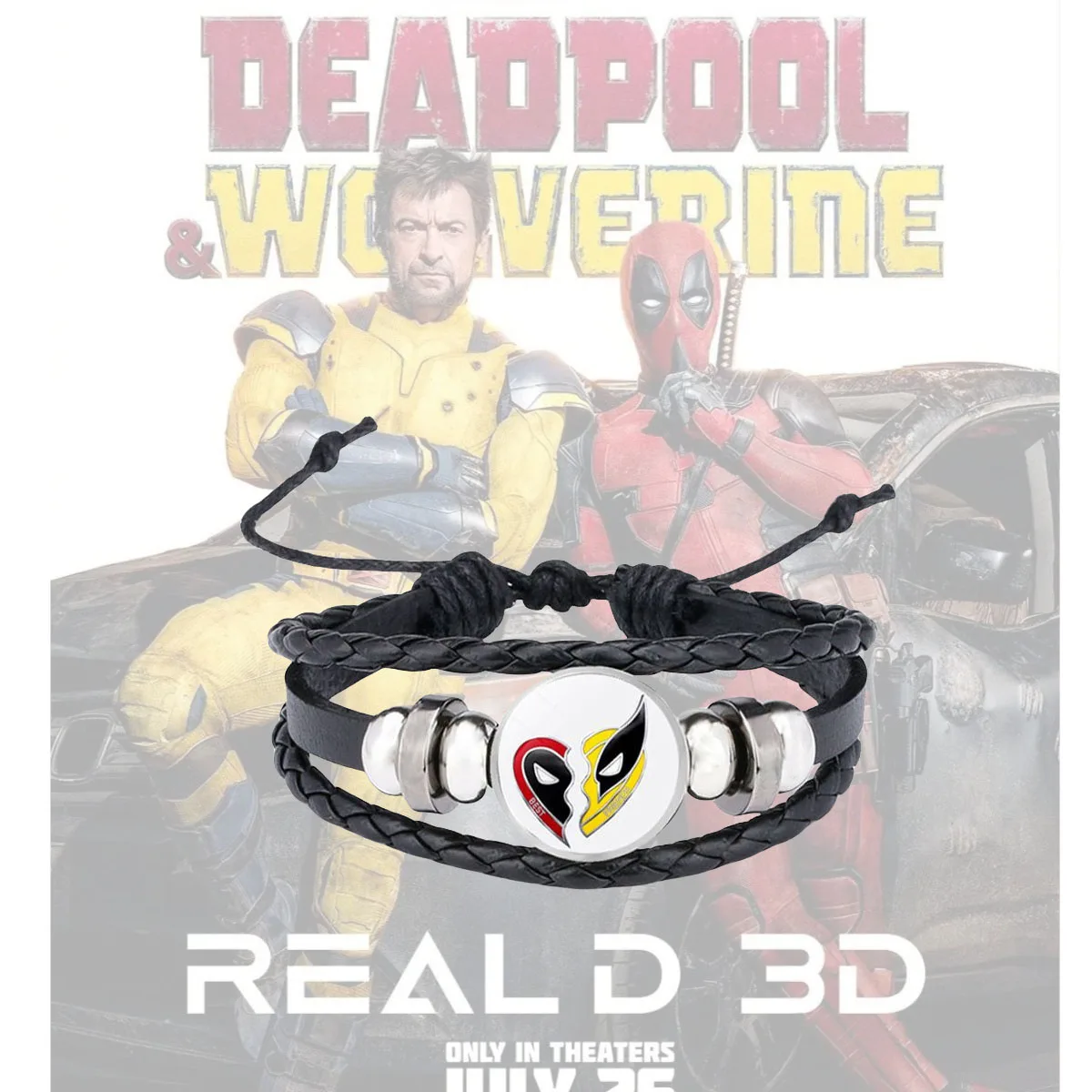 

Marvel Deadpool 3 Wolverine Creative Bracelet Film and Television Peripheral Leather Accessories Avengers Bracelet Wholesale