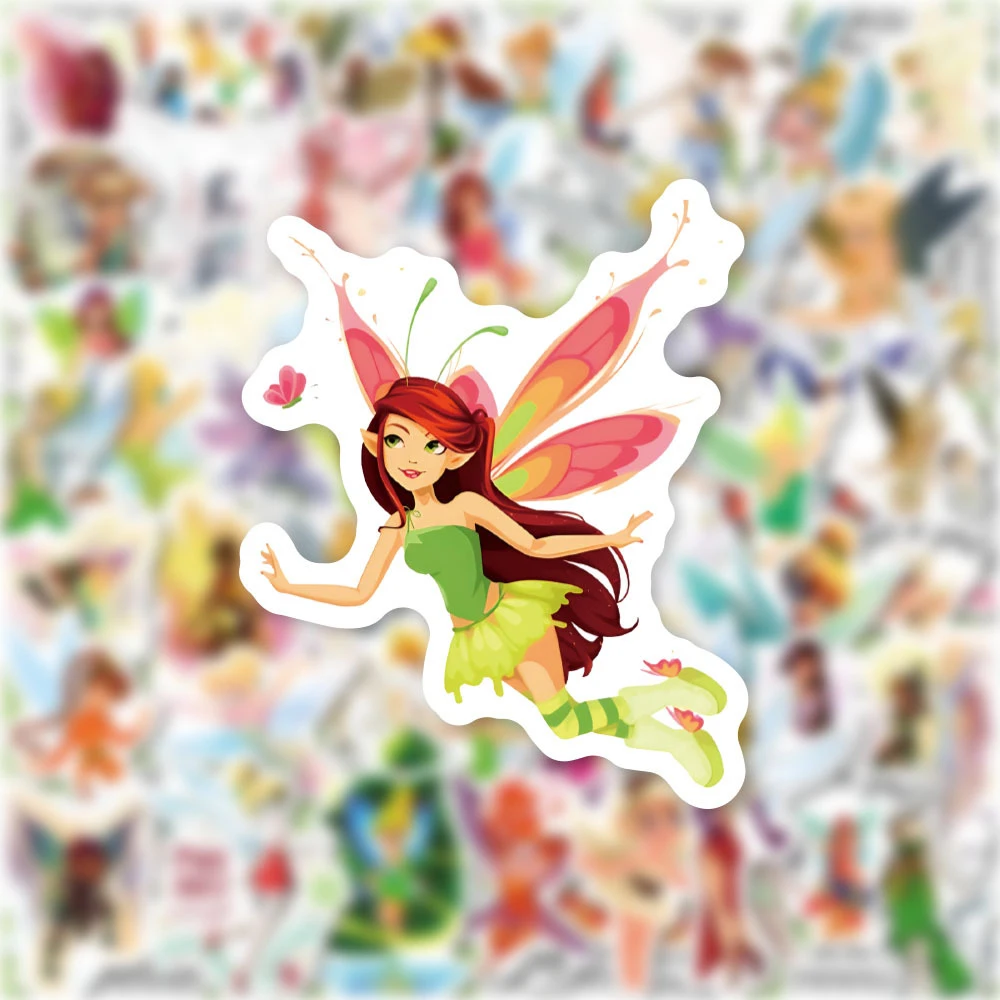 10/30/50pcs Cute Cartoon Movie Tinker Bell Aesthetic Stickers Kawaii Girl Anime Decoration Decals Guitar Luggage Phone Notebook