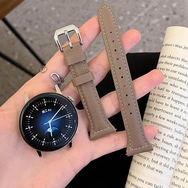 Slim Leather strap For Samsung Galaxy watch 7/FE/6/5/5 pro/4 Classic/active 2 20mm 22mm sport bracelet Huawei watch GT 4-3 band