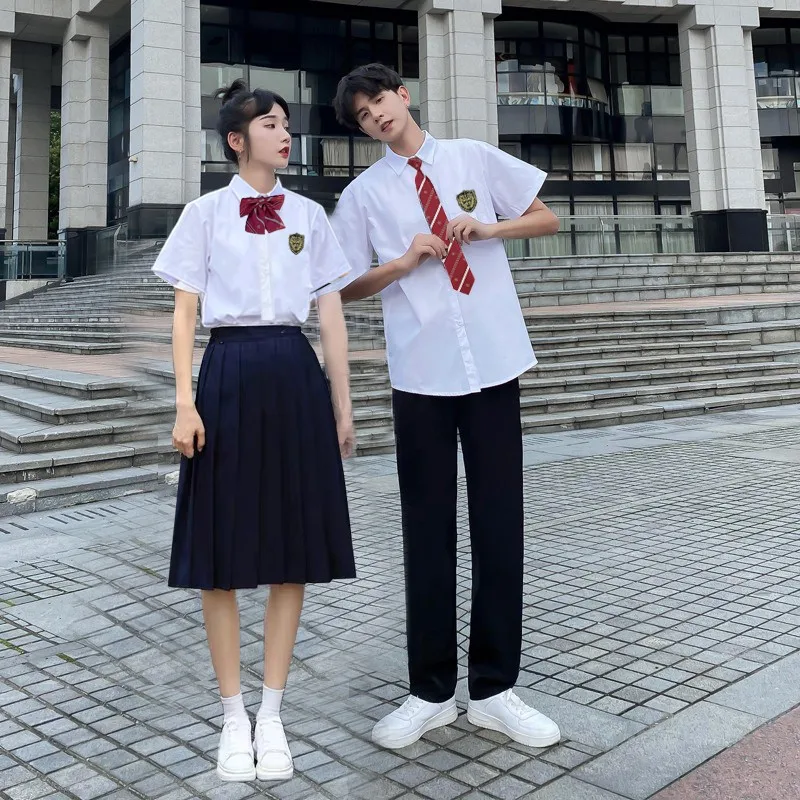 

High School orm Set ort Sve College Sle Middle School Class orm Summer irt Skirt Japanese Sle School orm