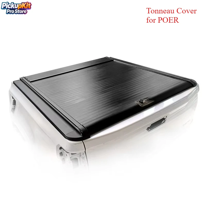 

Tonneau Cover with Locking Function Retractable Aluminum Alloy Pickup Truck Bed Cover for POER