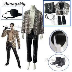 Yakuza Goro Majima Cosplay Costume Wig Suit Halloween Black Shoes Halloween Carnival Party Role Play Costume Props Women Men