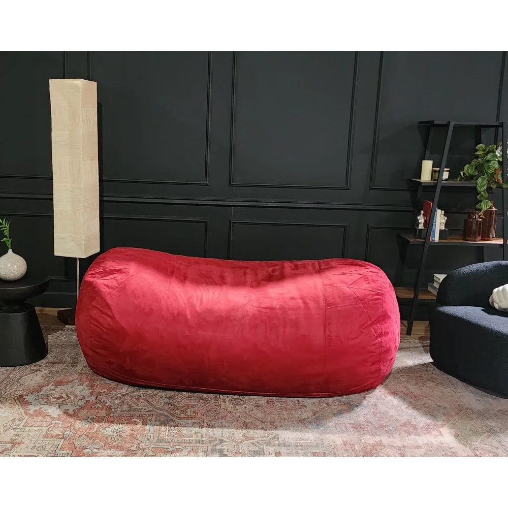 

Jasper Traditional 8 Foot Cylindrical Suede Bean Bag Red