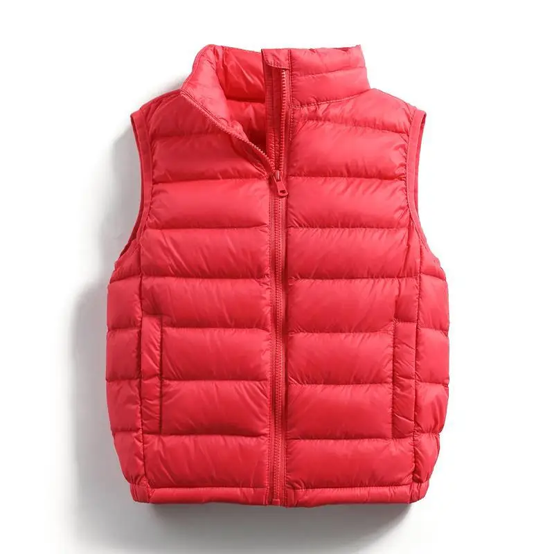 0-10℃ 2-14 Years Children Ultra Light 90% White Duck Down Vests Fall Baby Girls Liner Thin Warm Waistcoats for Boys Kids&nbsp