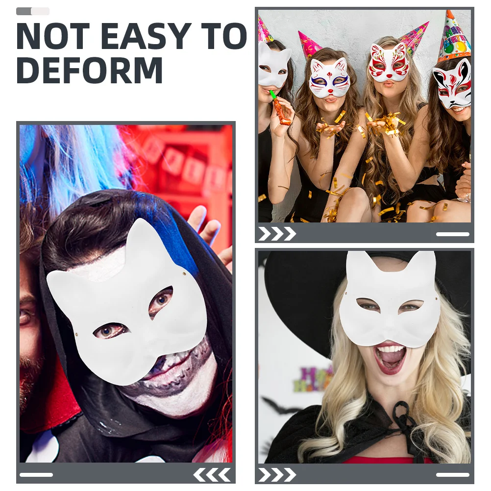 

5Pcs Blank Paper Fox Mask Hand Painted for DIY Halloween Masquerade Party Cosplay Animal Masks Fox Mask Animal Masks