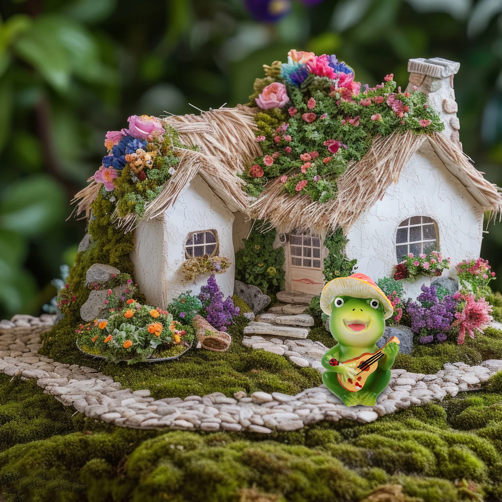 

Frog Figurine Sculpture Statue Adorable Decor Garden Statues Figurines Outdoor Resin Decors