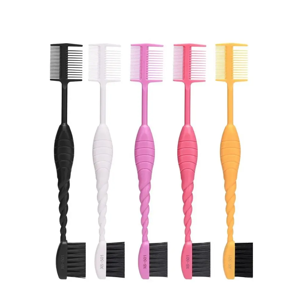 Quick Double Headed Eyebrow Brush Comb Non-Slip Color Fine Angled Dust Brush Foldable Edge Control Brush Daily Beauty