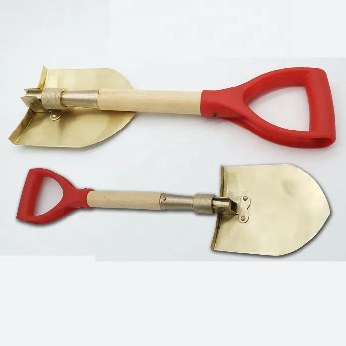 Non Sparking folding shovel brass shovel for hazardous chemicals