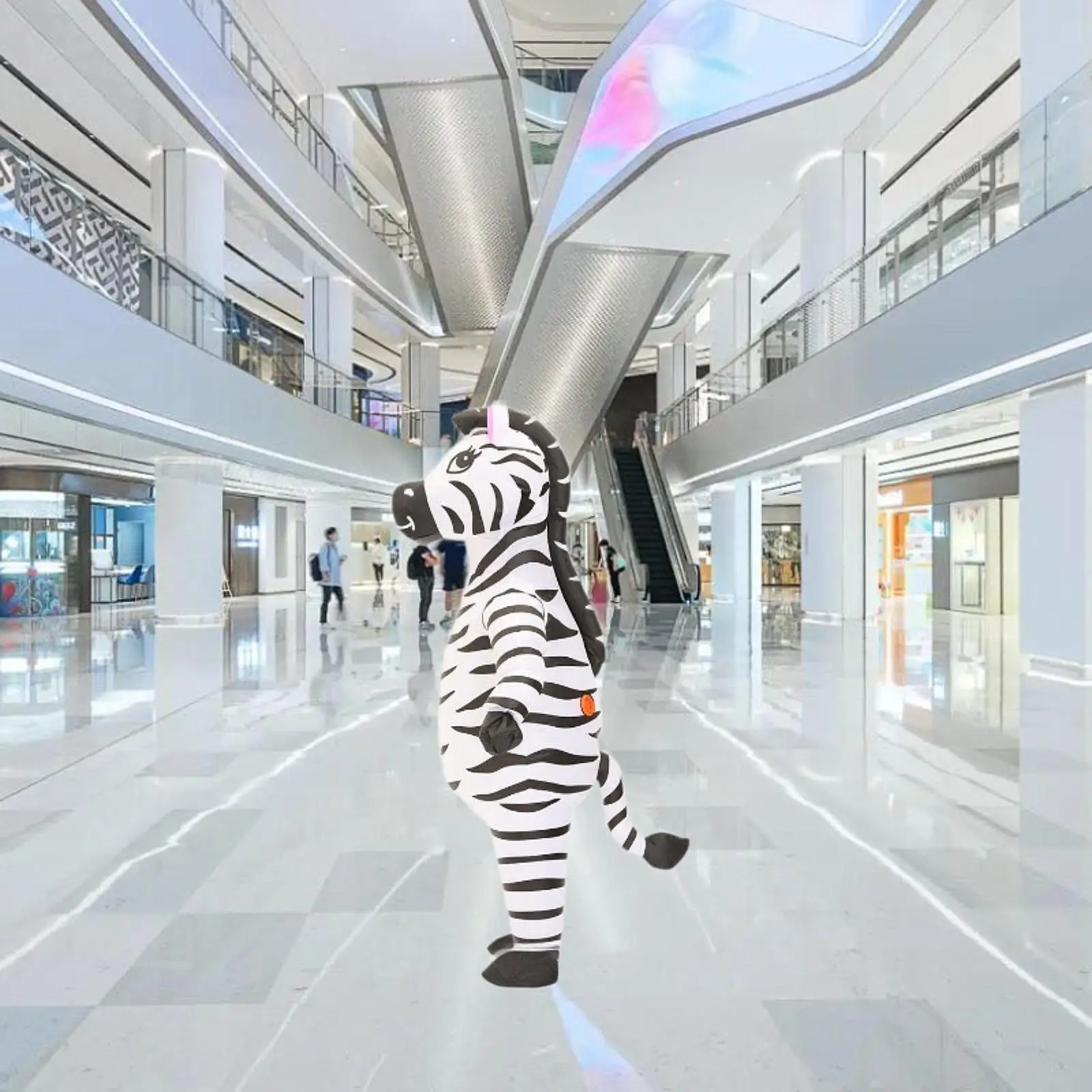 Nadmuchiwany kostium zebry, przebranie, kostium na całe ciało, do odgrywania ról, nadmuchiwany