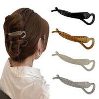 Korean Geometric Hair Clips Fashion Sweet Banana Hair Clip Ponytail Clip simple for Women Girls Hair Accessories Headband New