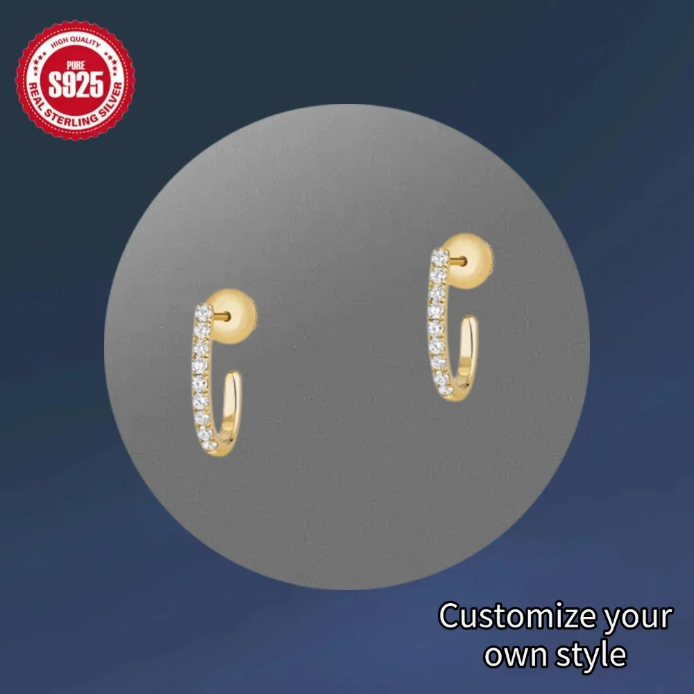 

Official Website Fashionable Mini Earrings, S925 Pure Silver Simple Personalized Design Jewelry Party Gifts
