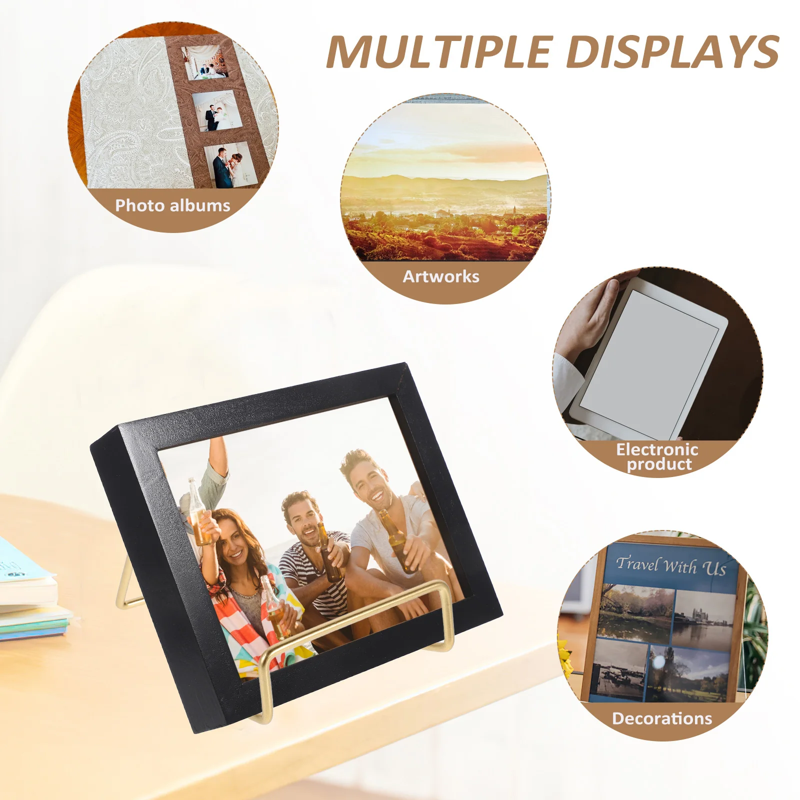 Desktop Display Metal Book Holder For Photo Frames Albums Crafts Storage Base Tabletop Picture Frame Support Iron Frame Stand