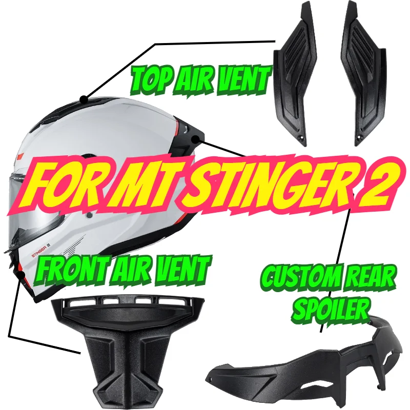 FOR MT Stinger 2 Helmet Parts Air Vent & Rear Spoiler Replacement Accessories for MT Helmet