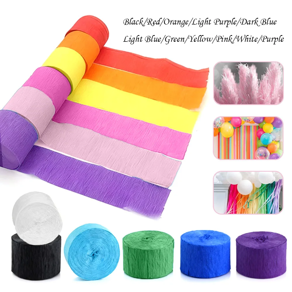 

1pcs Rainbows Crepe Paper Streamers for Wedding Birthday Party Backdrop Decoration Colorful Paper Crepe Garland Ribbon Decor