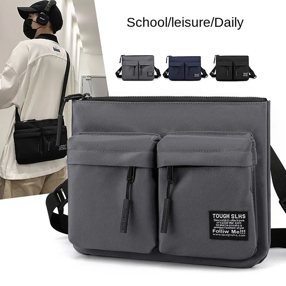 Multi-layers Men Crossbody Bags Lightweight All-match Nylon Messenger Bags Waterproof Wear-resistant Man Handbags Student