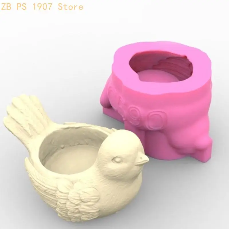 Versatile Silicone DIY Moulds Holder Mold Bird Shaped Candlestick Molds 55KA