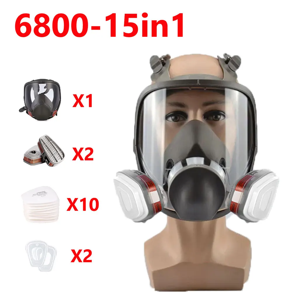 6800 Anti-Fog Gas Mask Full Face Industrial Painting Spraying Respirator Safety Work Filter Dust Proof Formaldehyde Protection