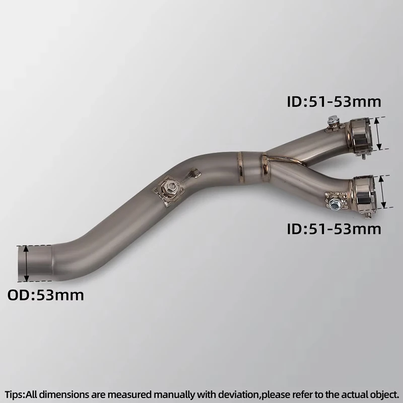 الانزلاق على الخط ل R1 R1M MT10 2015-2023 2024 دراجة نارية العادم سبائك التيتانيوم الواجهة الأصلية منتصف الأنابيب ربط الخمار #6