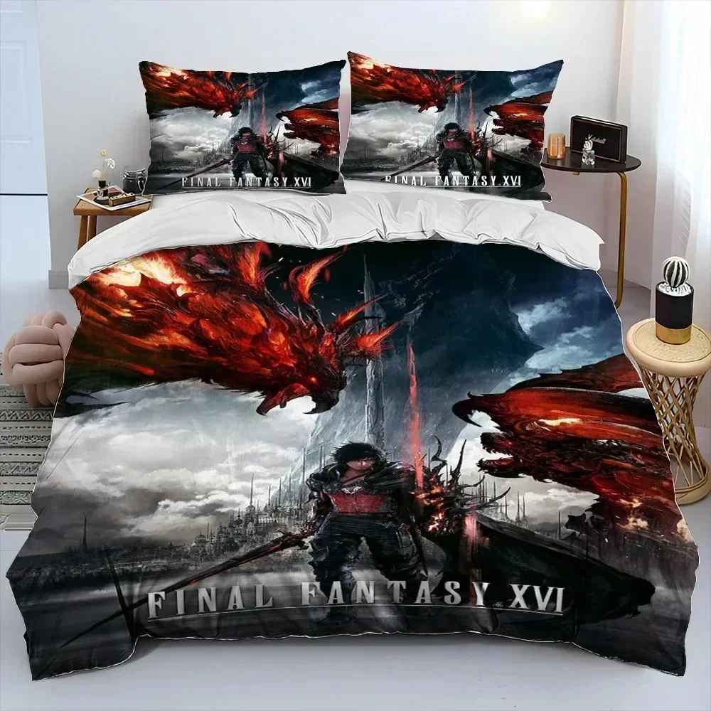 

Final Fantasy Series Games Cartoon Comforter Printed Bed Set Duvet Cover Pillowcase Bedding Set Bed Linen Sheet Quilt Cover Size