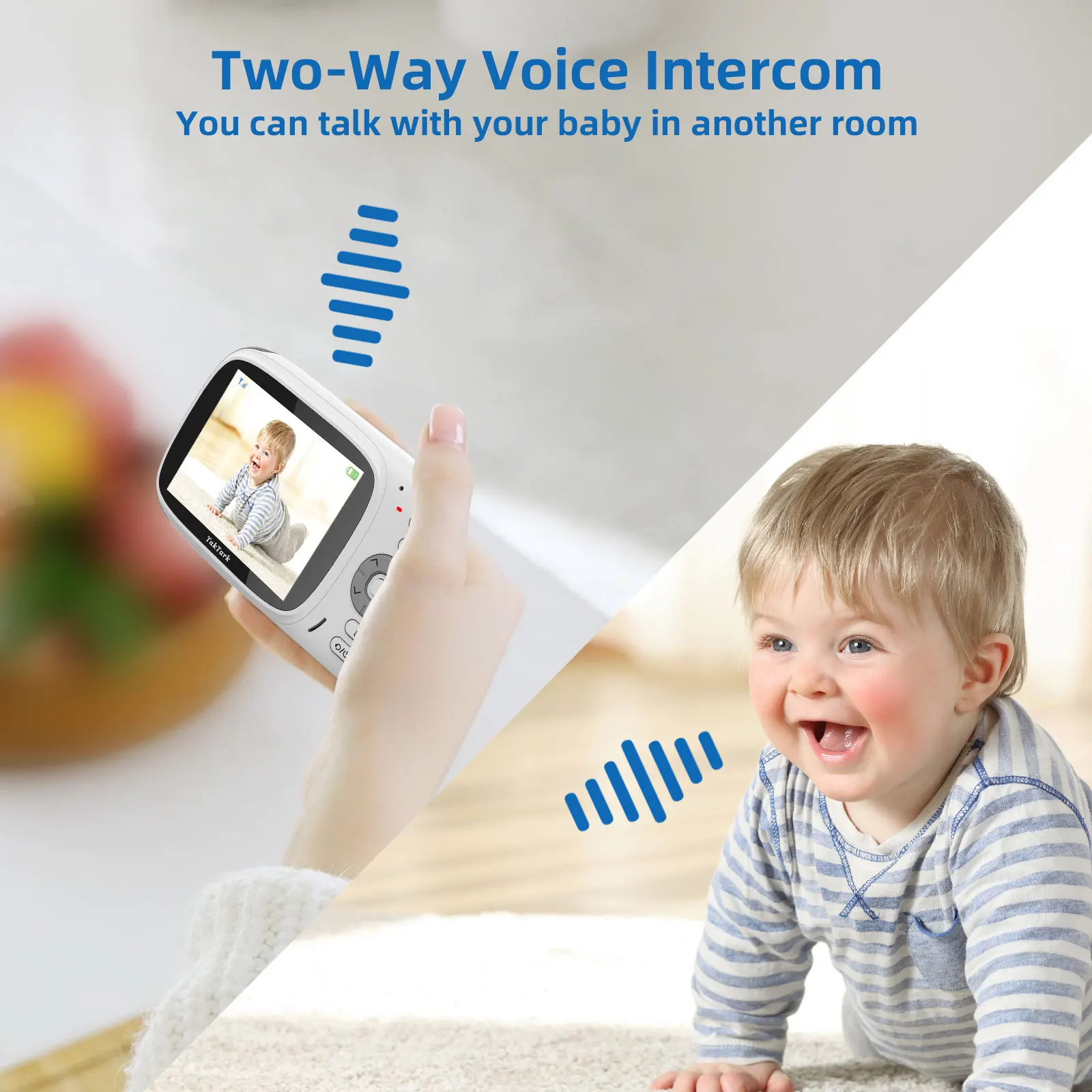 Top 3.2 Inch Video Baby Monitor With Pan Tilt Camera Wireless Security Night Vision Temperature Monitoring Intercom Nanny