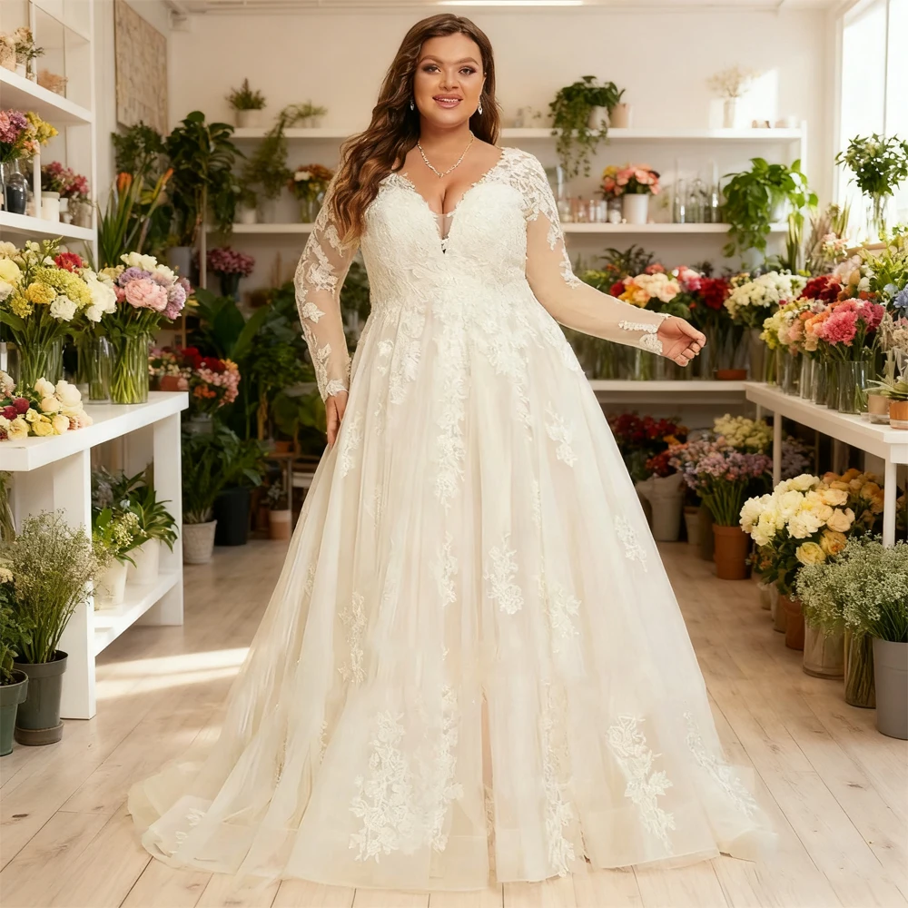 

Plus Size Strapless Wedding Dresses with Lace Champagne A Line Oversize Bridal Gowns for Women 2025 Summer Vestido De Novia New