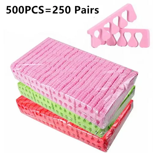 Separadores de dedos de los pies de esponja rosa, 50/100/500 Uds., esmalte de uñas, cuidado de los pies, separadores de dedos, manicura, pedicura, herramienta artística para uñas, venta al por mayor