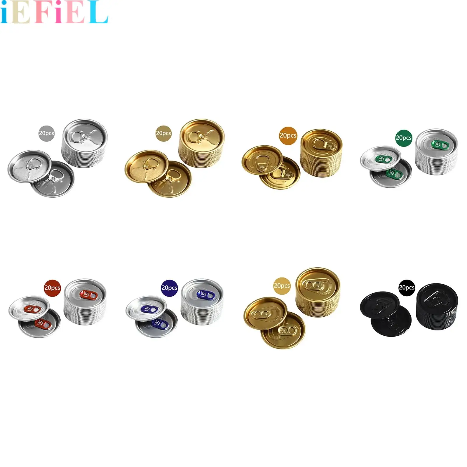 

20Pcs Aluminum Soda Can Pulling Ring Protector Cover Lid Friendly Easy-open Can Lid for Can Use
