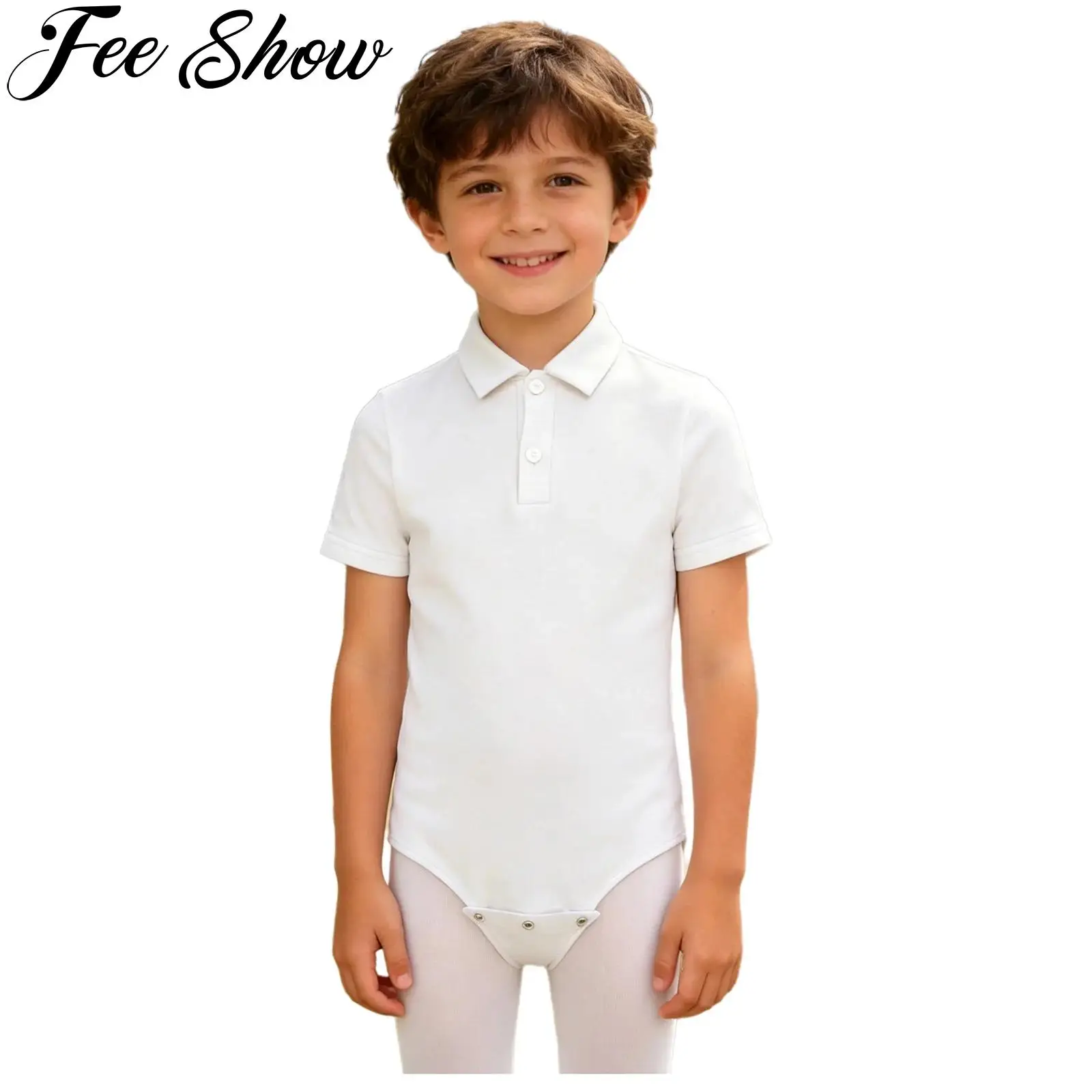 Kids Adaptive Clothing Lapel Short Sleeve Buttons Diaper Cover Shirt Rompers Special Needs Bodysuit for Daily Wear Outing Sleep