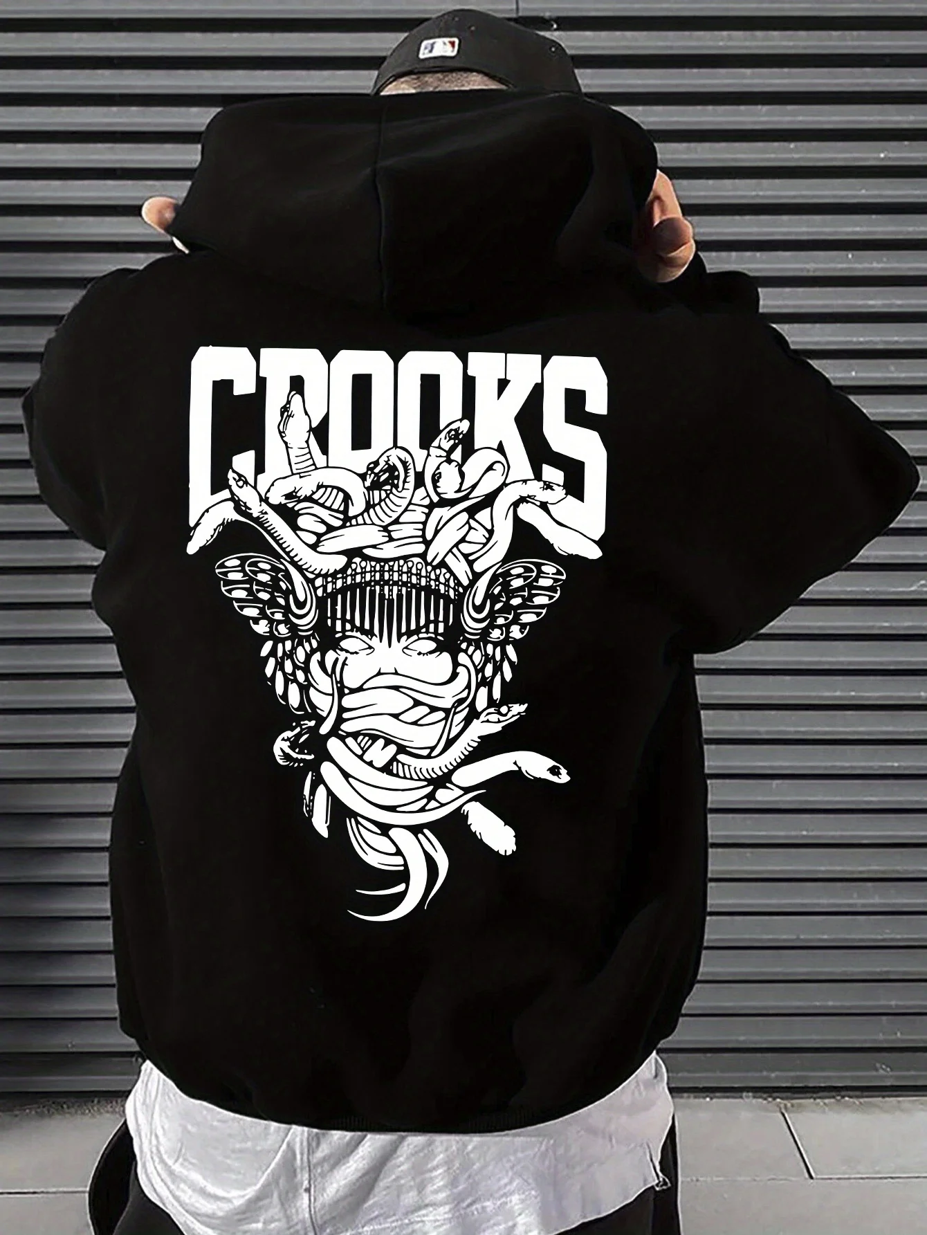 

Men's Geometric Print Hoodie - Trendy LooseCasual Pullover with Front Pocket