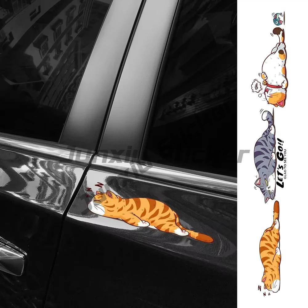 

Cartoon Lazzy Sleep Cat Car Stickers Creative Stickers Auto Body Window Decals Personalized Decoration Car DIY Accessories