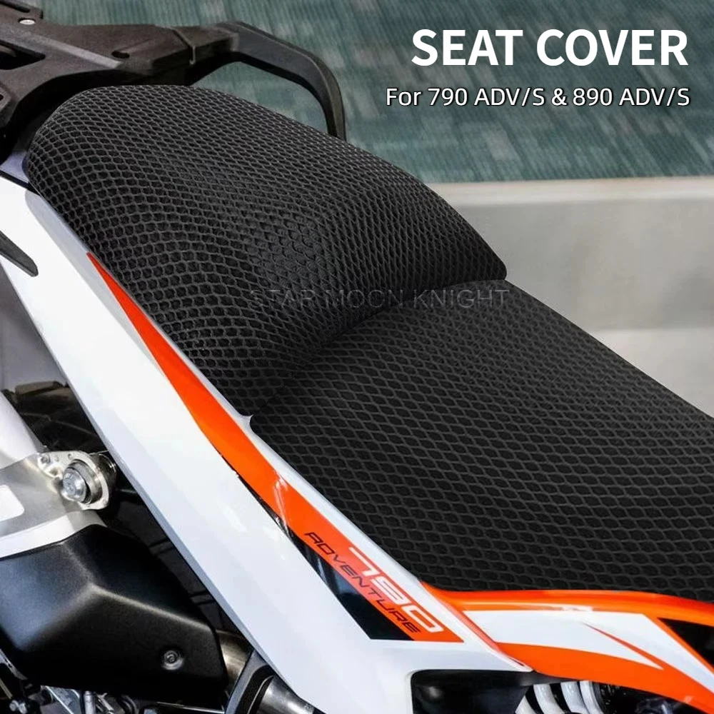 790 890 ADV Netz-Sitzbezug für 790 ADV 890 Adventure / S Motorrad-Sitzkissen Rutschfest Atmungsaktiv Beifahrersitz-Schutz