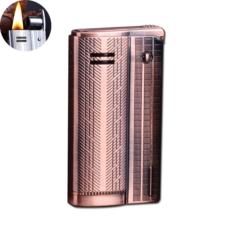 Retro Metal Oil Lighter Creative Vintage Outdoor Kerosene Lighter Refillable Petrol Lighter Men\'s Gadgets