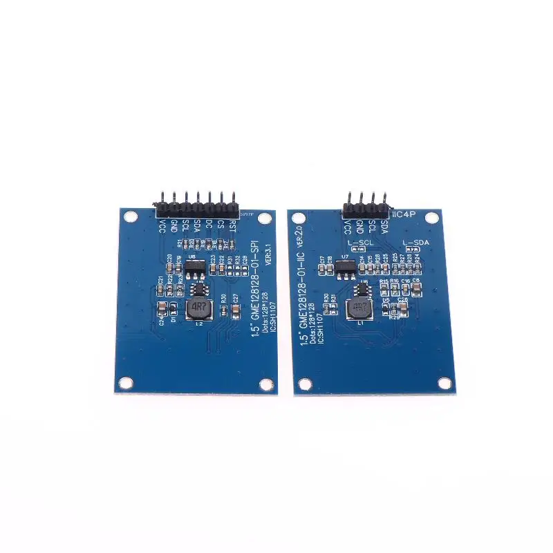 Совместимый с STM32, 1,5-дюймовый белый OLED-экран 128x128, 4-контактный IIC, драйвер SH1107, включает в себя 4PIN и 7-контактный разъем