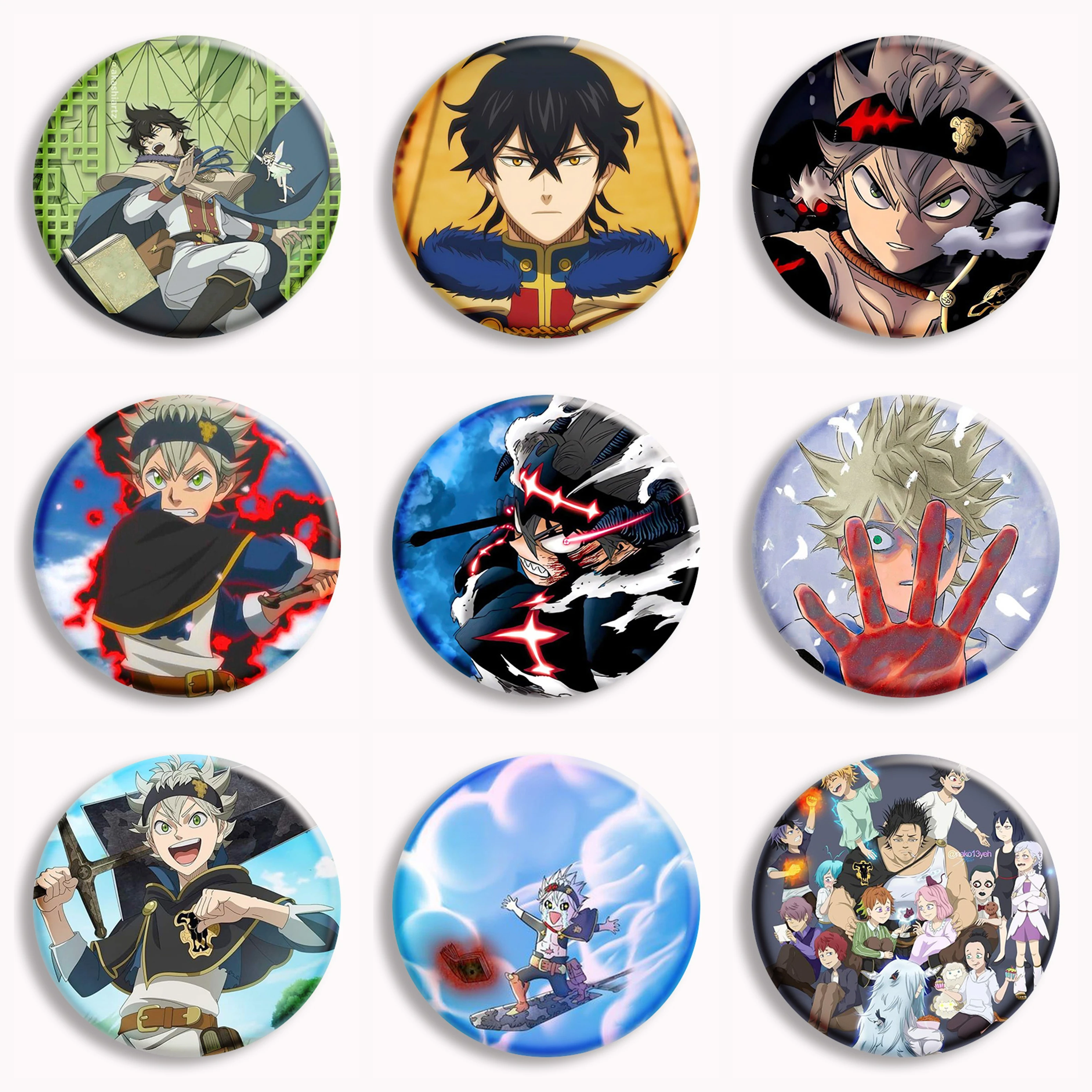 Black Clover Anime Soft Button Pin Asta Luck Voltia Yuno Grinbellor Noell Silva Cartoon Brooch Badge Bag Jewelry Fans Collect