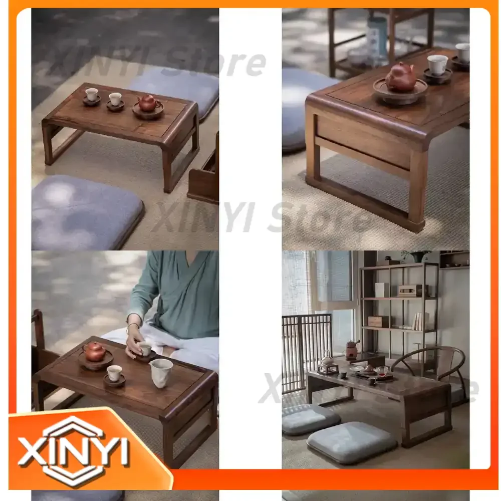 Low Height Tatami Coffee Table for North American Black Walnut Zen Tea Balcony Bay Window Sill Kang Table