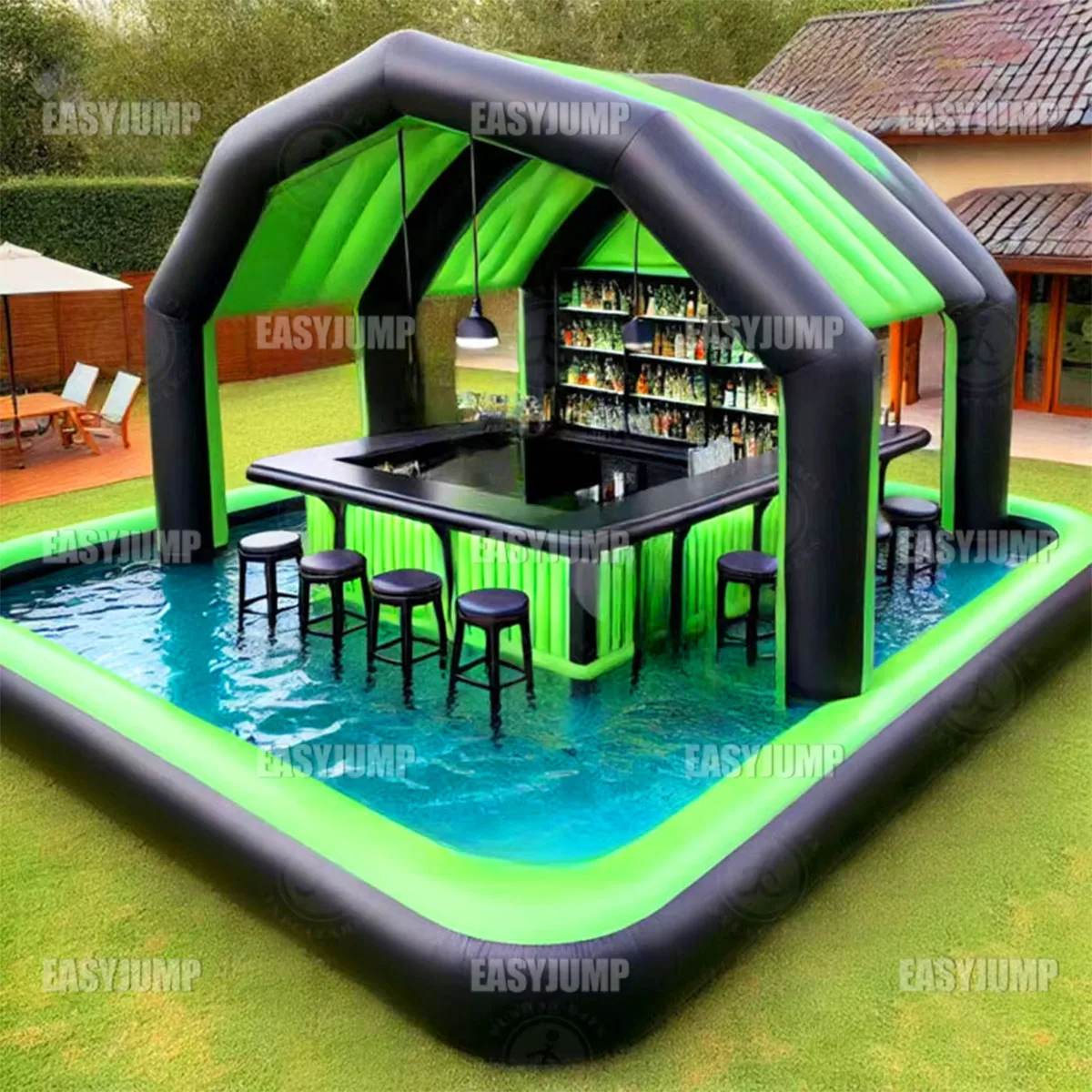 Outdoor Backyard Pvc Pool Inflatable Bar Custom Drinking Party Tent Large Pub Inflatable Bar Pool With Seats for Parties