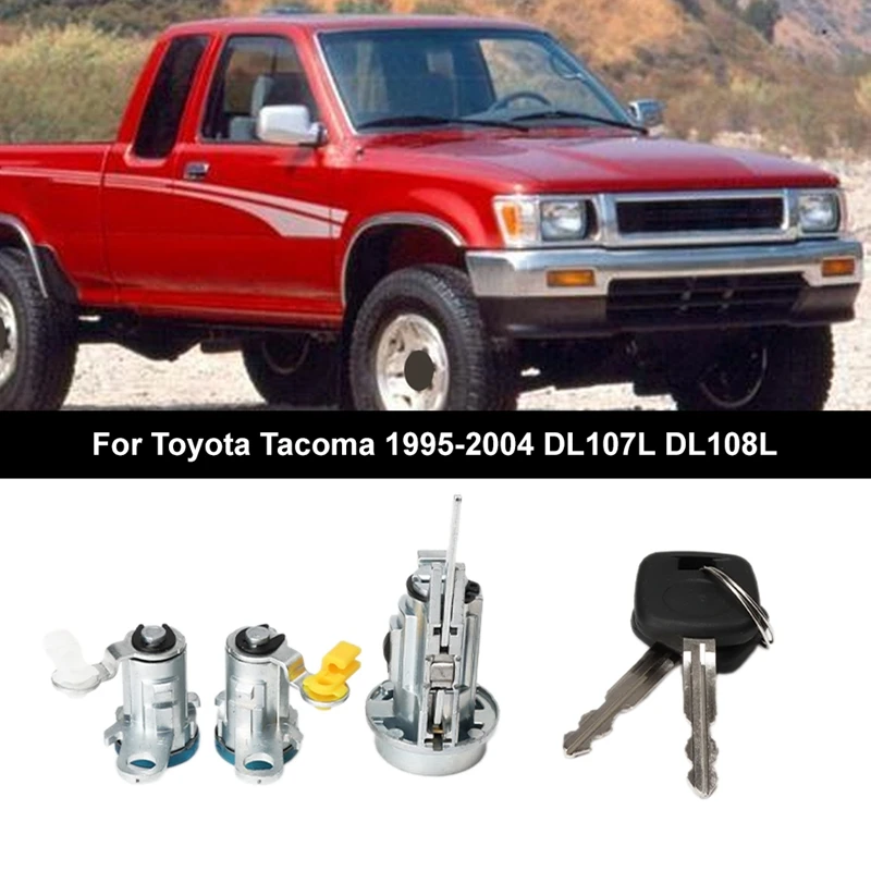 

1Set Car Accessories Front Door Lock Cylinder With Keys For Toyota Tacoma 1995-2004 DL107L DL108L 6905135070 6905235070