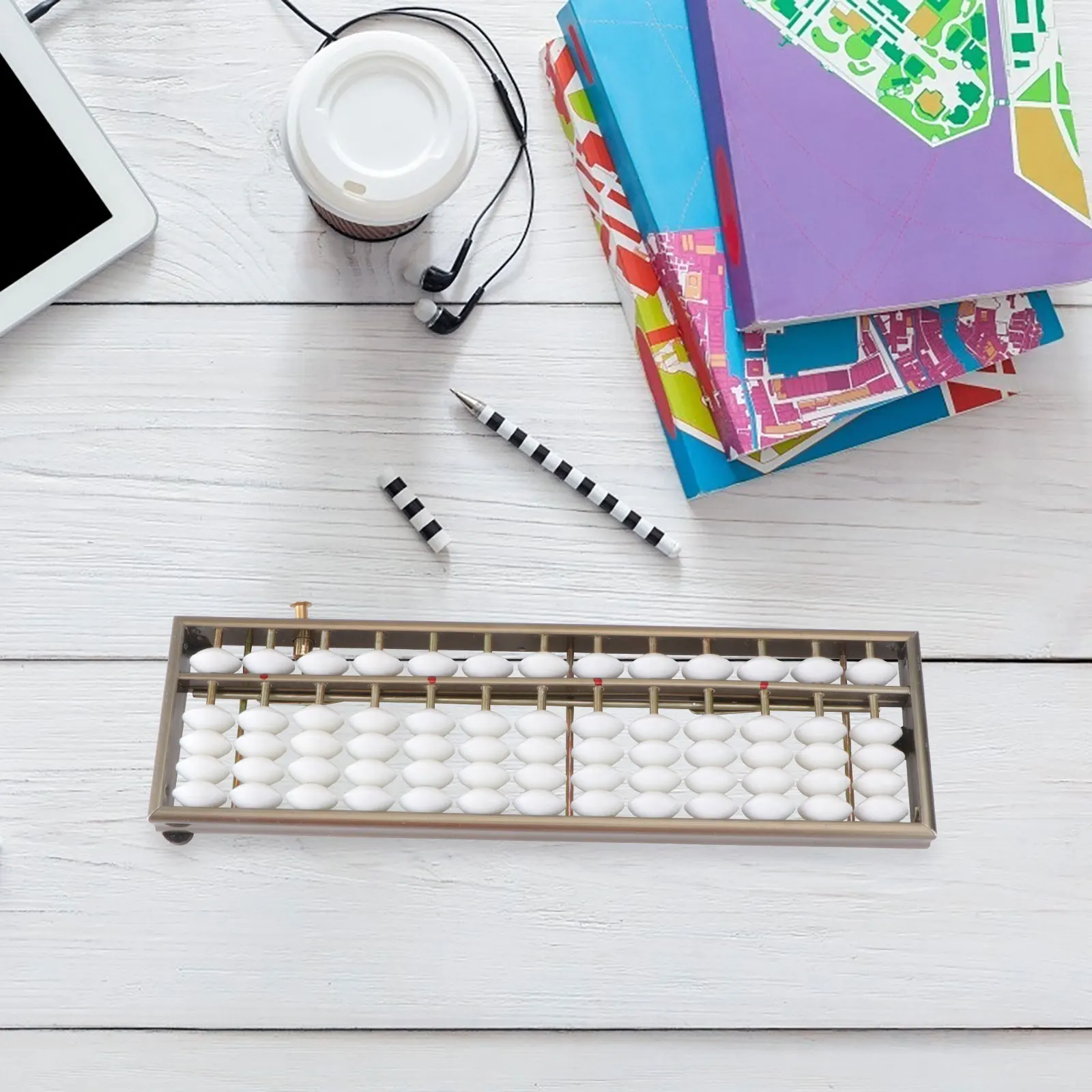 

1pc 13 Digits Aluminum Alloy Abacus Silver Chinese Calculating Tool Educational For Math Learning Brain Development Arithmetic